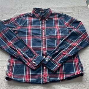 Abercrombie & Fitch Navy and Red Plaid Shirt